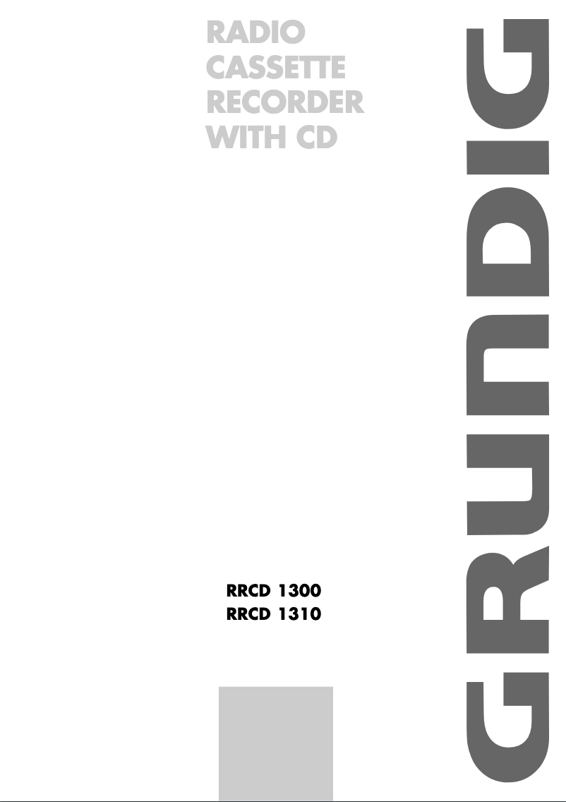 Page n°1 - Manuel utilisateur Grundig RRCD 1310