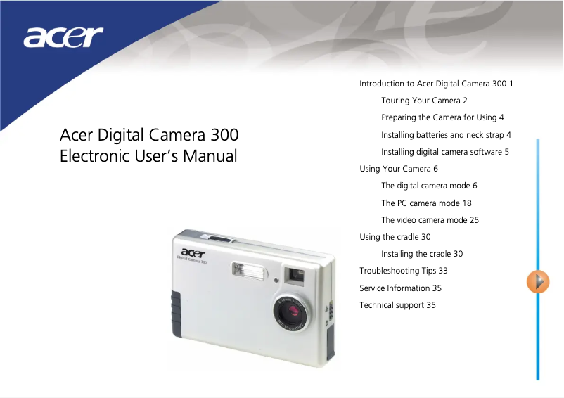 Page n°1 - Manuel utilisateur Acer DC 300