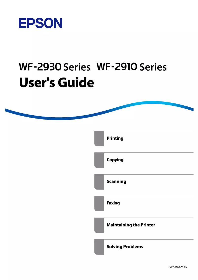 Image de la première page du manuel de l'appareil WorkForce WF-2935