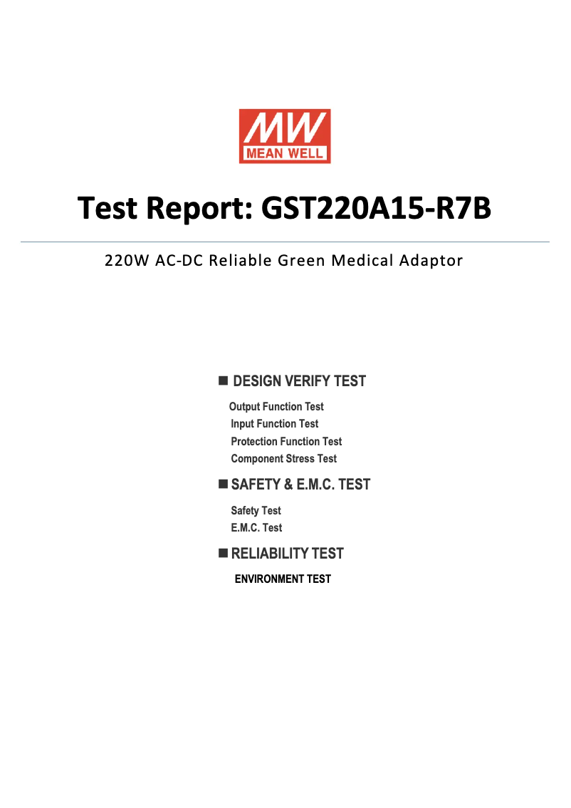 Page n°1 - Fiche technique Mean Well GST220A15-R7B