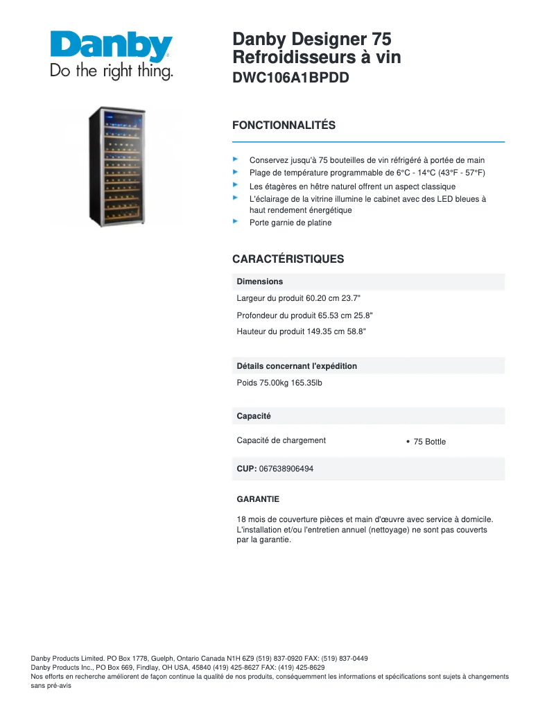 Image de la première page du manuel de l'appareil DWC106A1BPDD