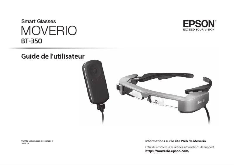 Page 1 de la notice Manuel utilisateur Epson Moverio BT-350