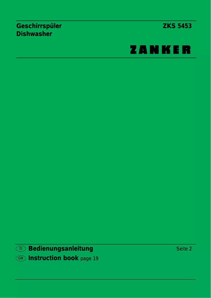 Page n°1 - Manuel utilisateur Zanker ZKS5453X