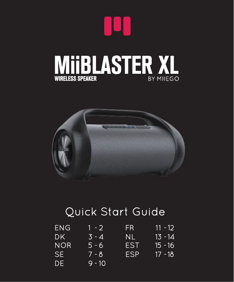 Image de la première page du manuel de l'appareil MiiBLASTER XL