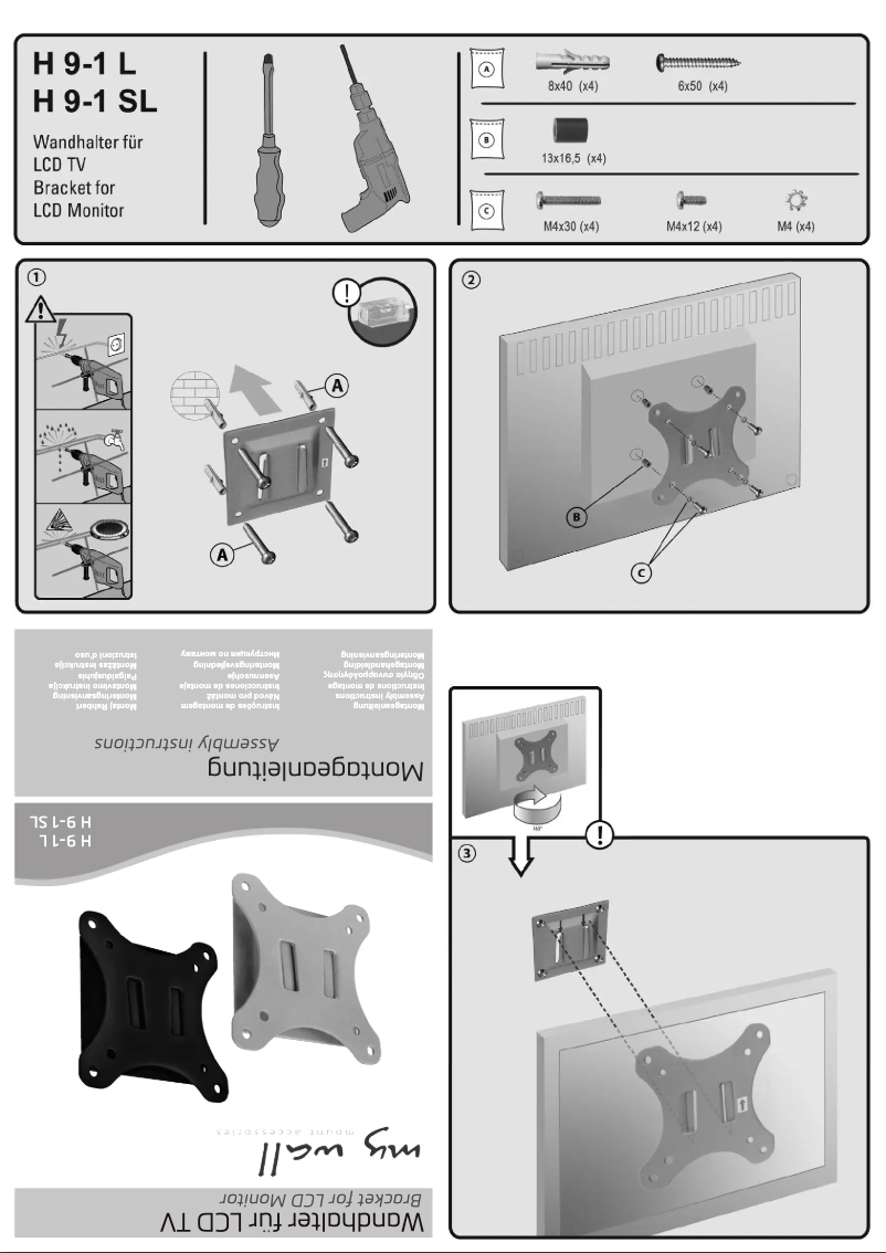 Page 1 de la notice Manuel utilisateur My Wall H 9-1 SL