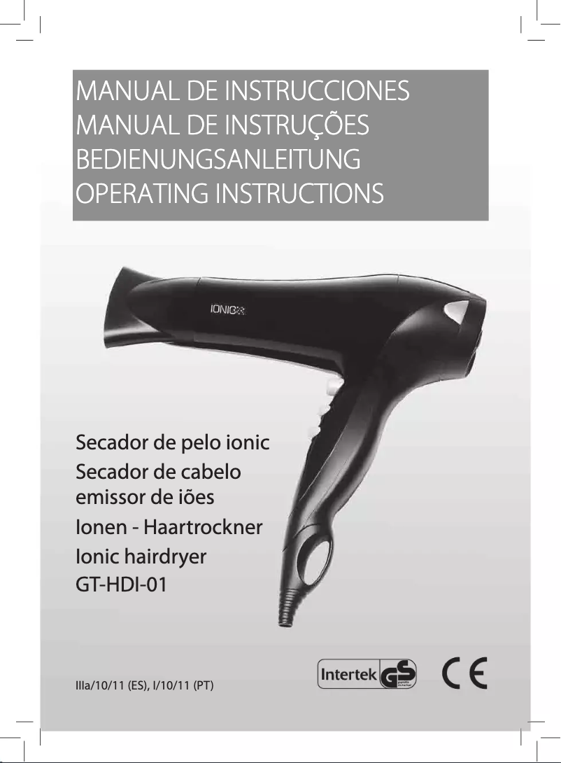 Image de la première page du manuel de l'appareil GT-HDI-01