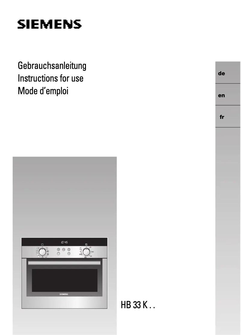 Image de la première page du manuel de l'appareil HB33K550