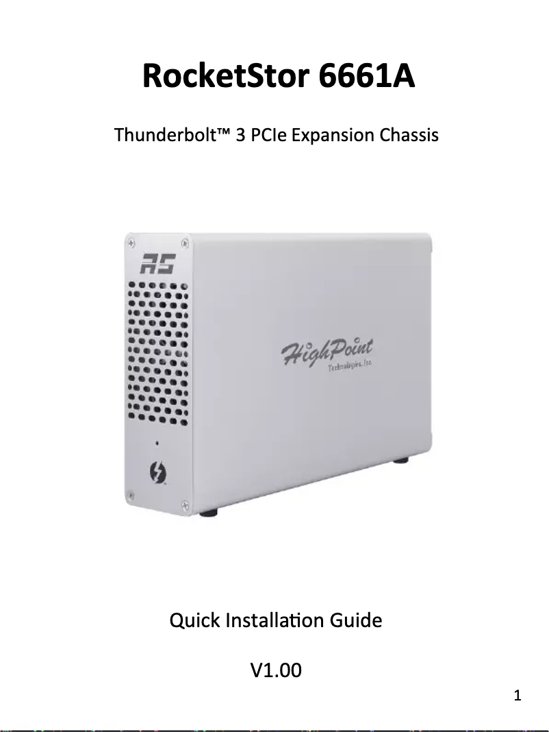Página 1 del manual Manual de usuario Highpoint RocketStor 6661A