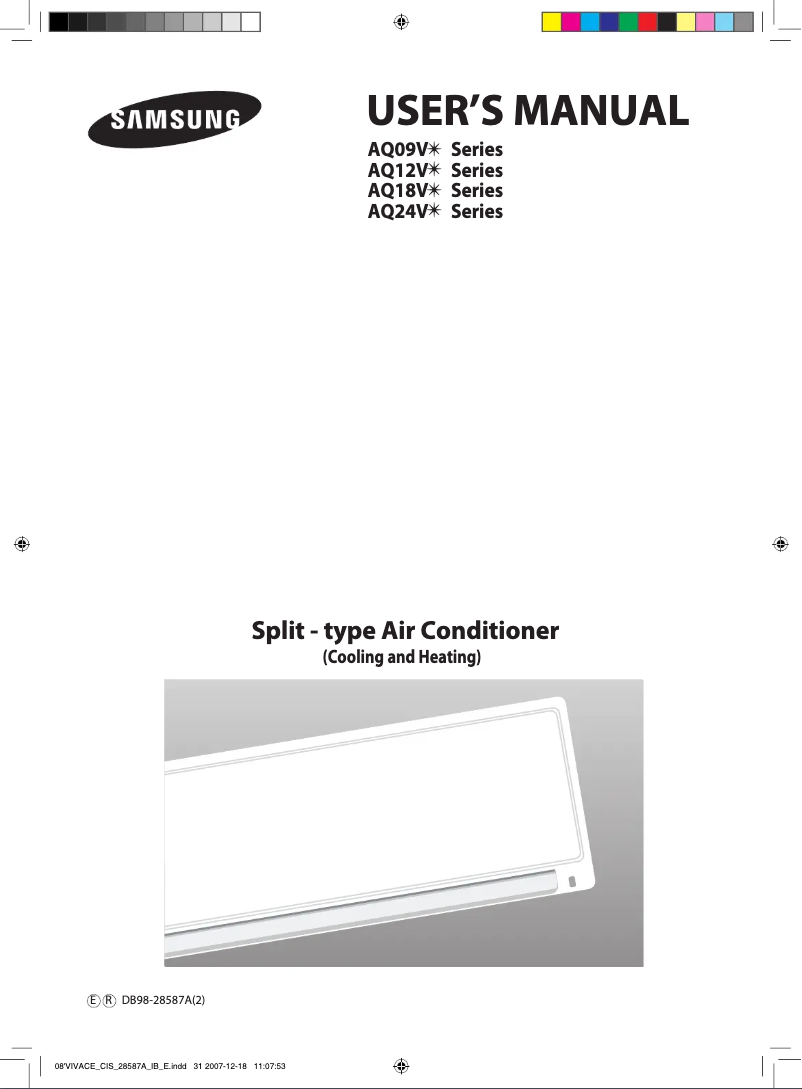 Page 1 de la notice Manuel utilisateur Samsung AQ18VWCN