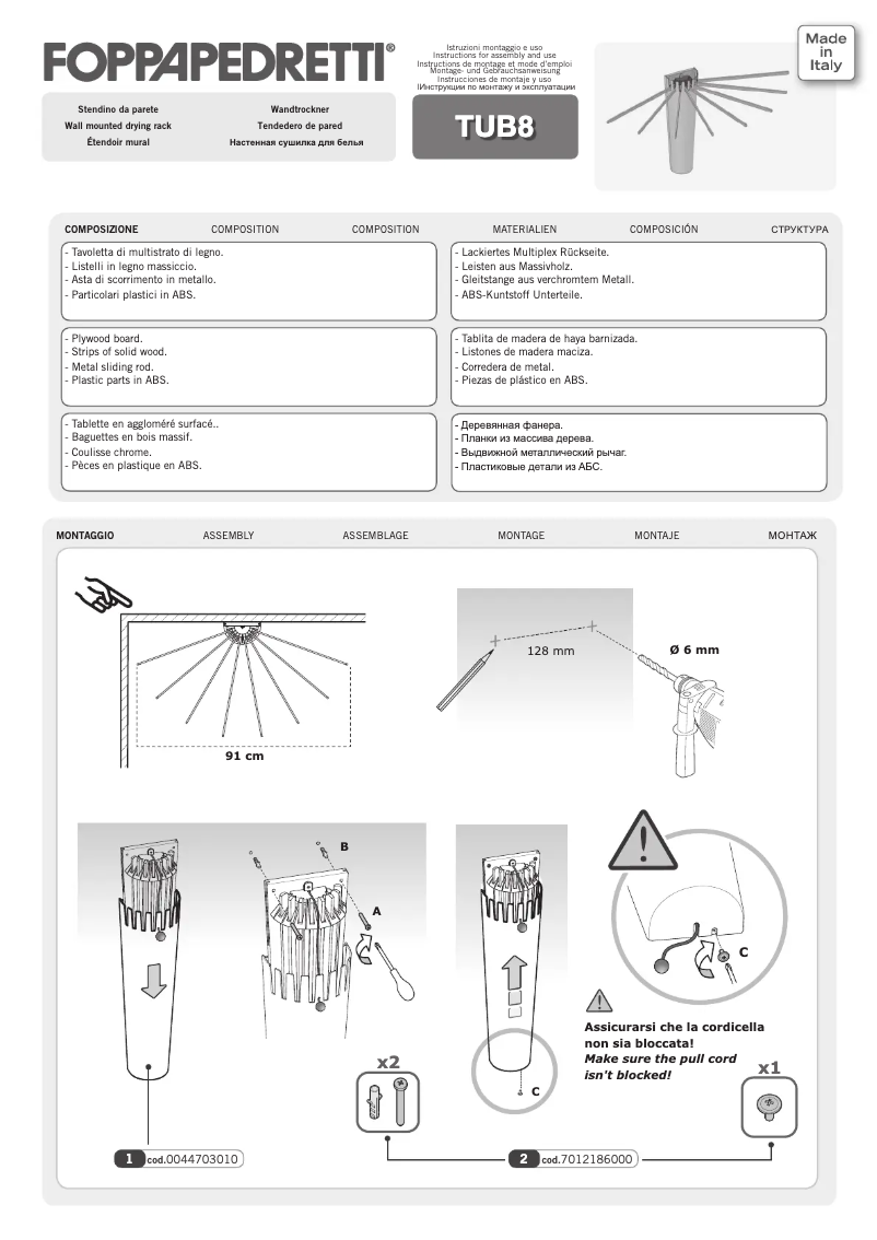 Page n°1 - Manuel utilisateur Foppapedretti Tub8