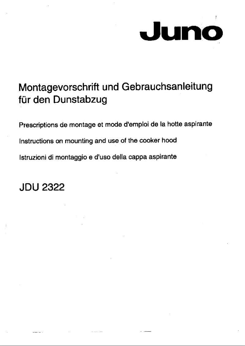 Page 1 de la notice Manuel utilisateur Juno JDU2322B