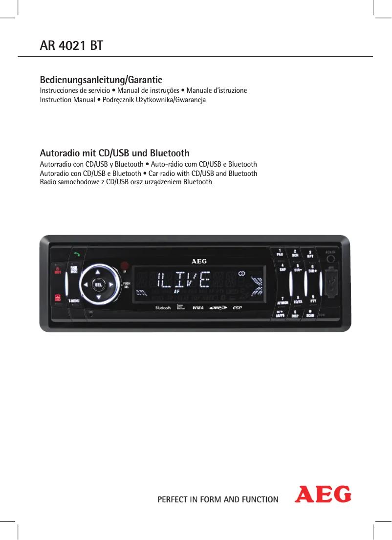 Page 1 de la notice Manuel utilisateur AEG AR 4021