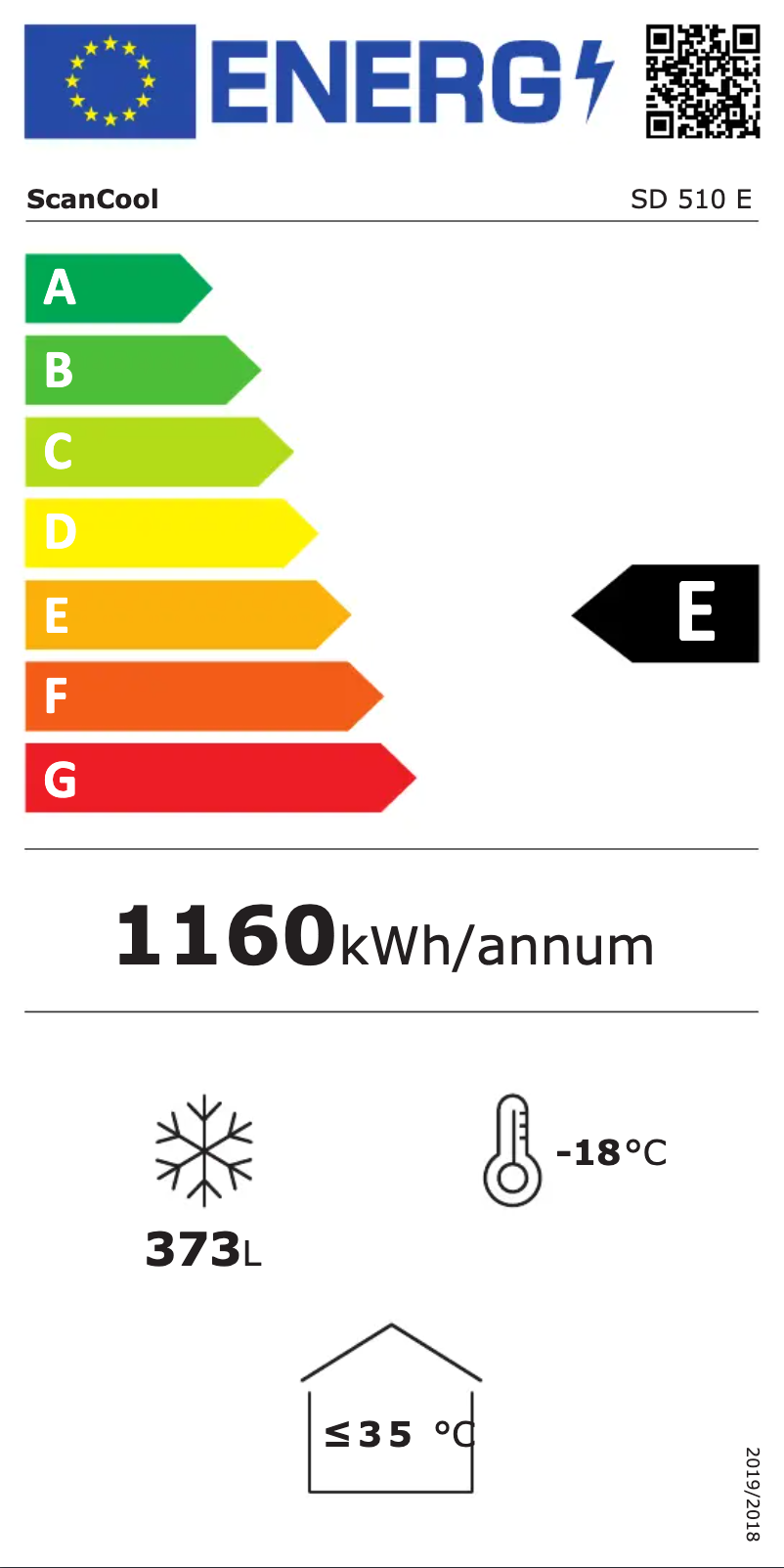 Page n°1 - Label énergétique Scancool SD 510 E