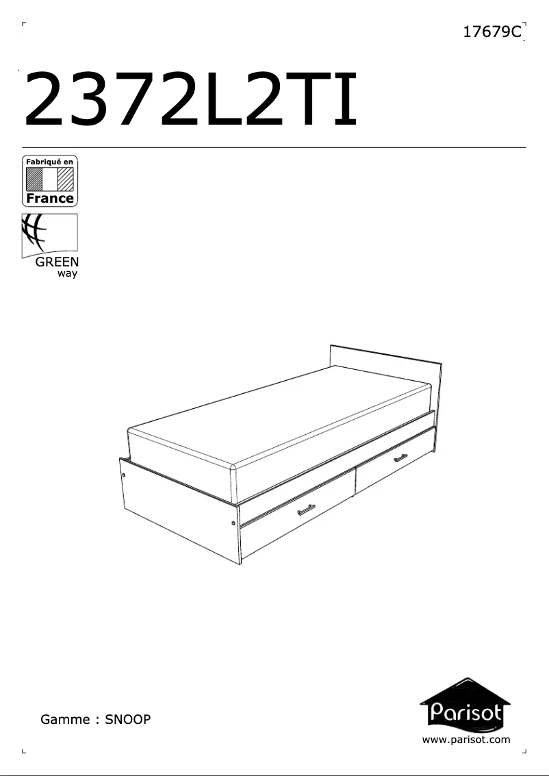 Page 1 de la notice Manuel utilisateur Parisot Snoop 2372L2TI
