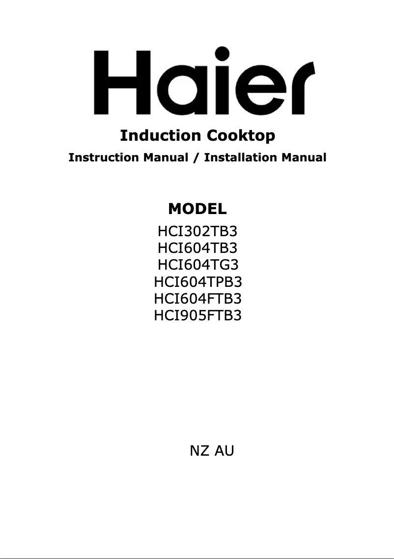 Image de la première page du manuel de l'appareil HCI604FTB3