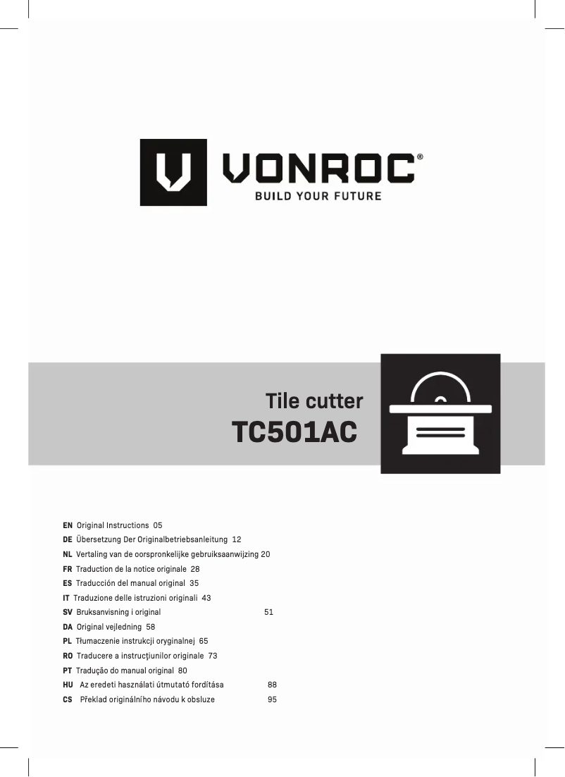 Page n°1 - Manuel utilisateur Vonroc TC501AC