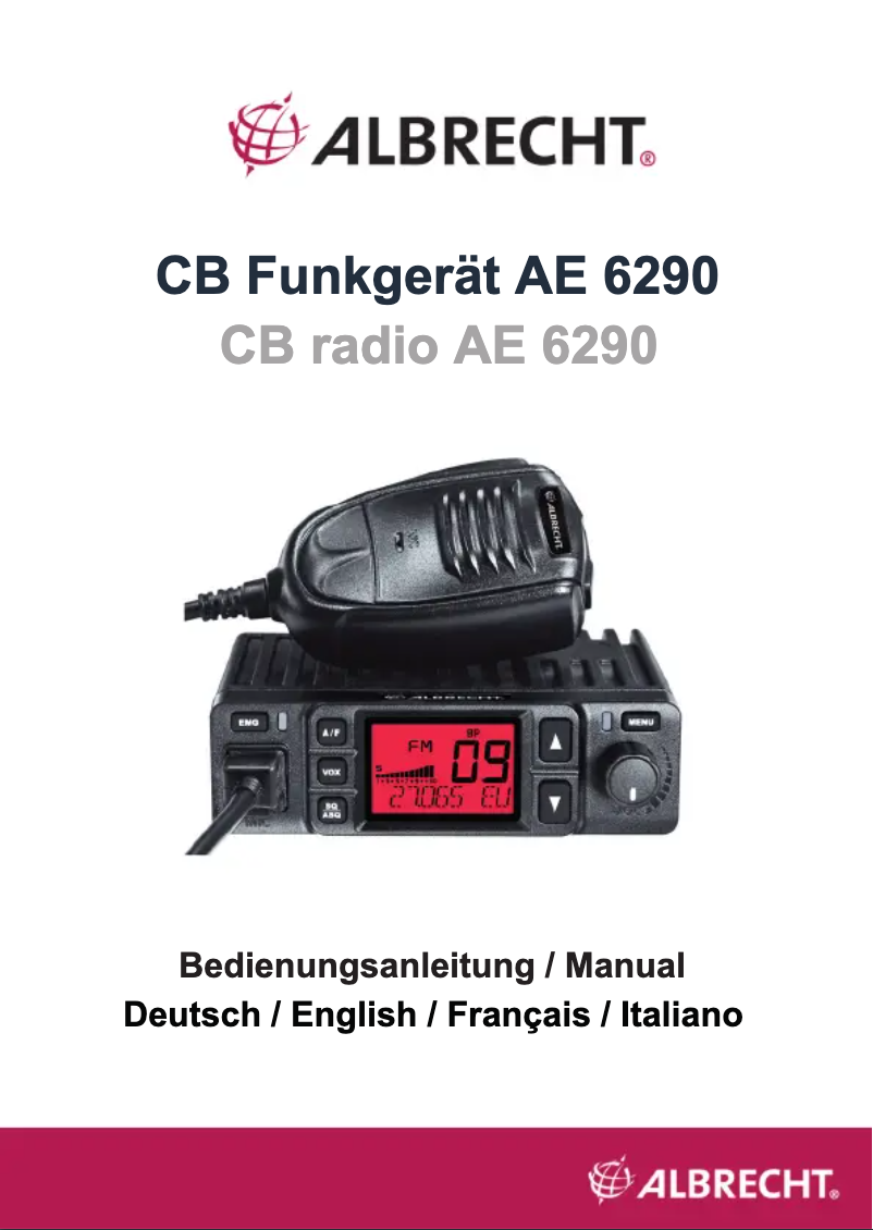 Imagen de la primera página del manual del dispositivo AE 6290