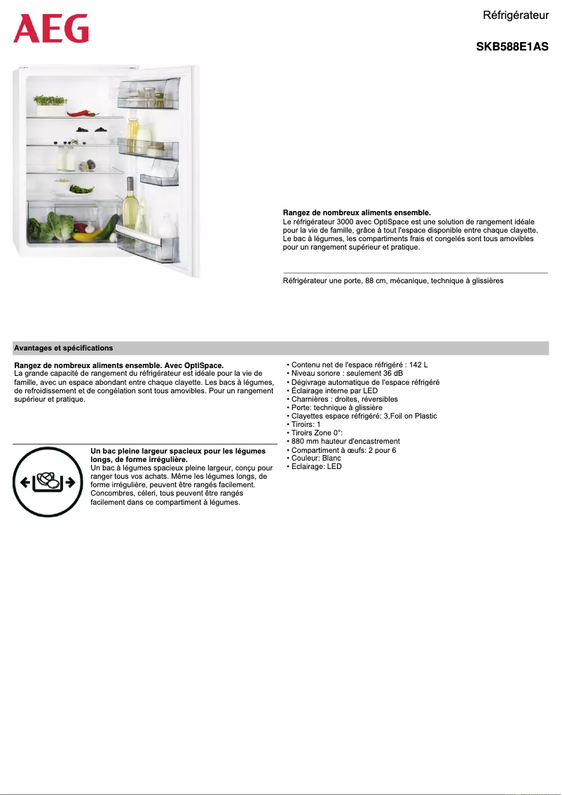 Página 1 del manual Ficha técnica AEG SKB588E1AS