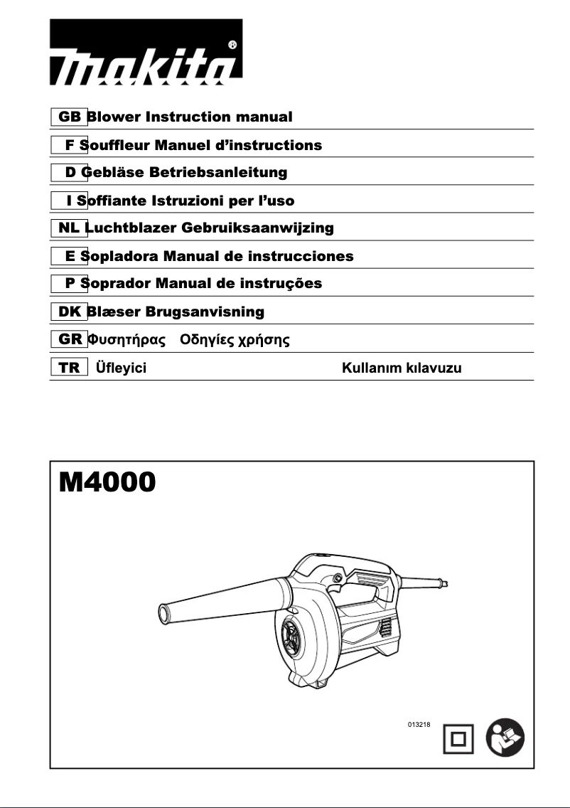 Page 1 de la notice Manuel utilisateur Makita M4000