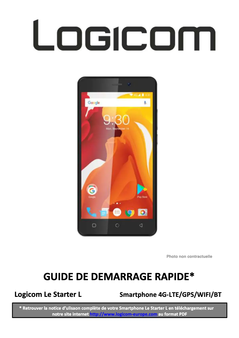 Page 1 de la notice Manuel utilisateur Logicom Le Starter L