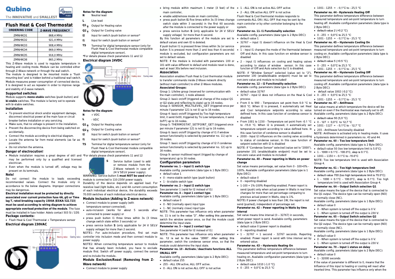 Image de la première page du manuel de l'appareil Flush Heat & Cool
