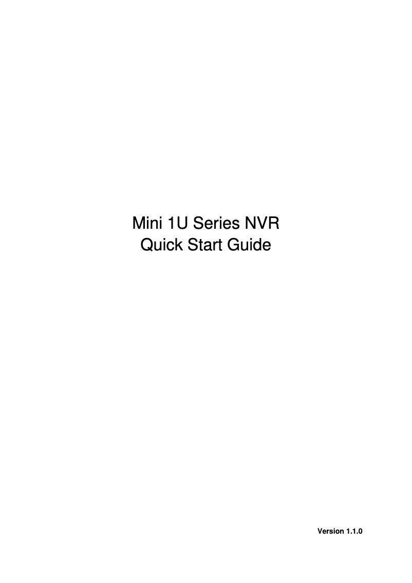 Page 1 de la notice Manuel utilisateur Dahua Technology Lite NVR4108-8P