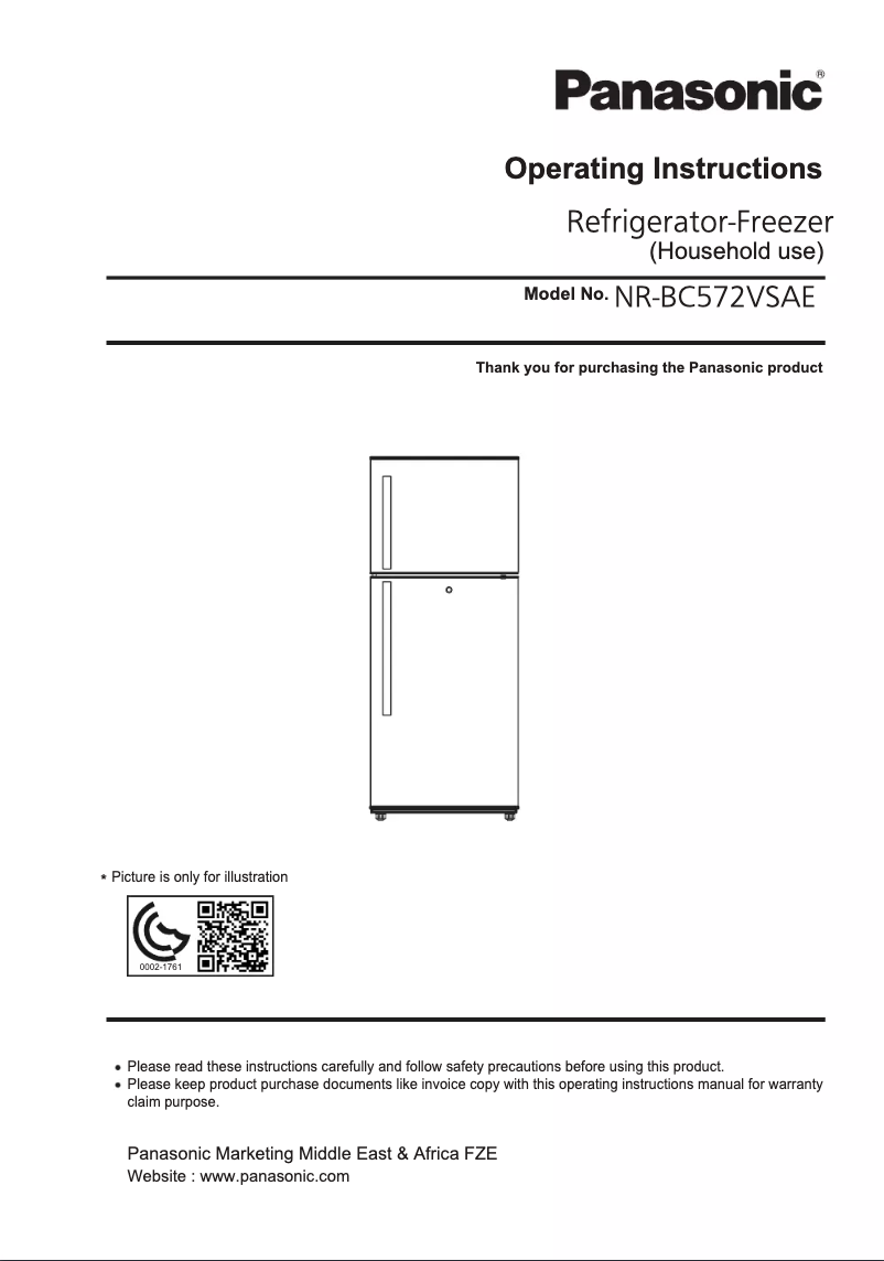 Page 1 de la notice Manuel utilisateur Panasonic NR-BC572VS