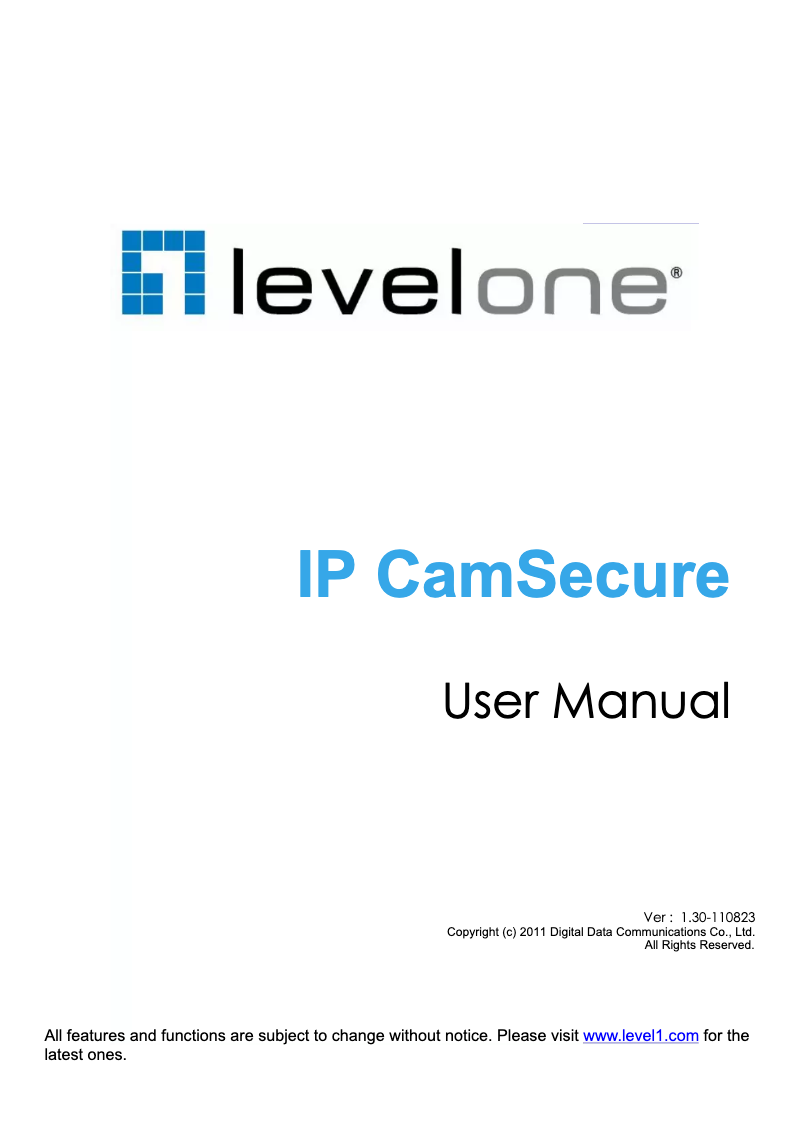 Page n°1 - Manuel utilisateur LevelOne FCS-4000