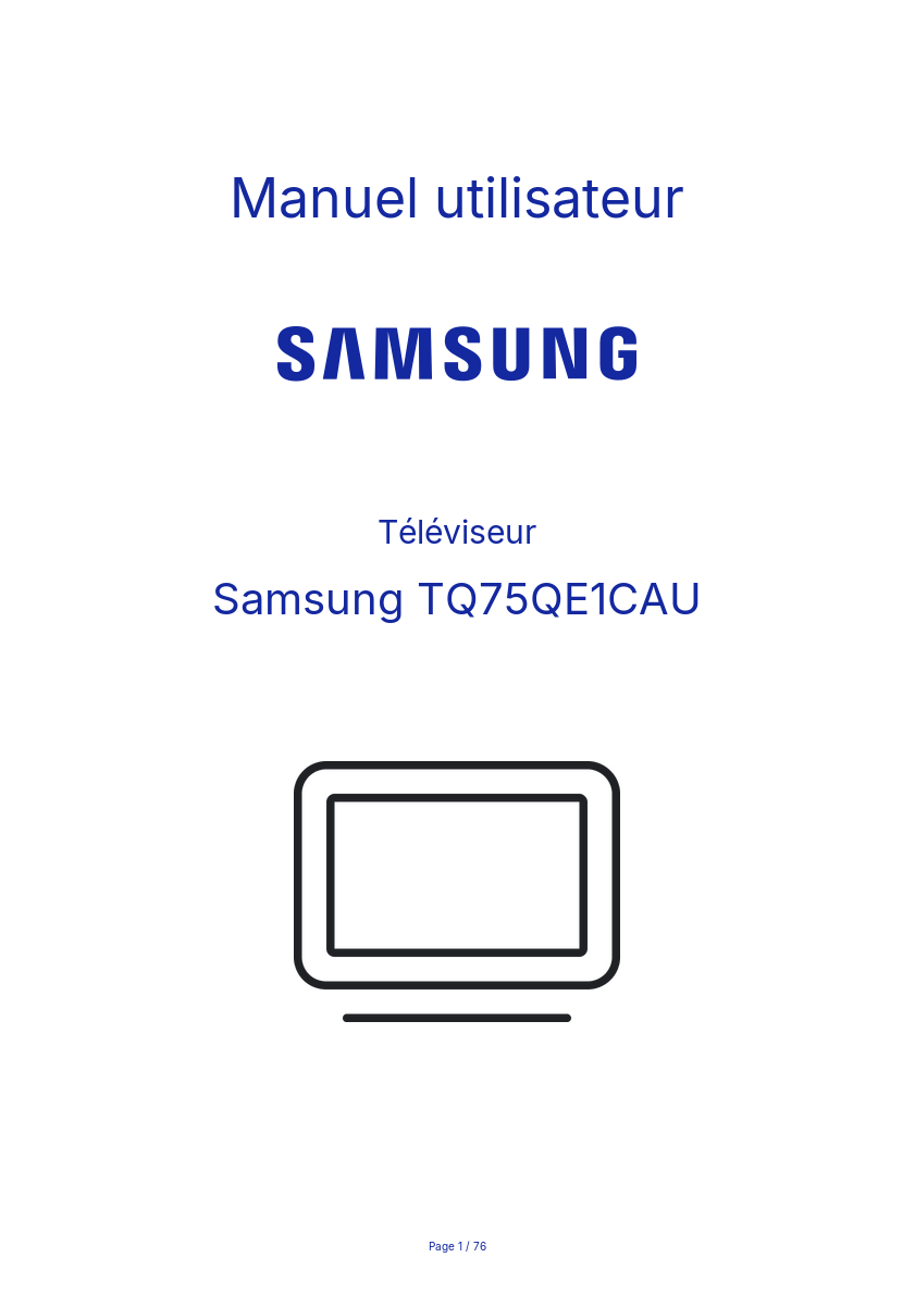 Image de la première page du manuel de l'appareil TQ75QE1CAU