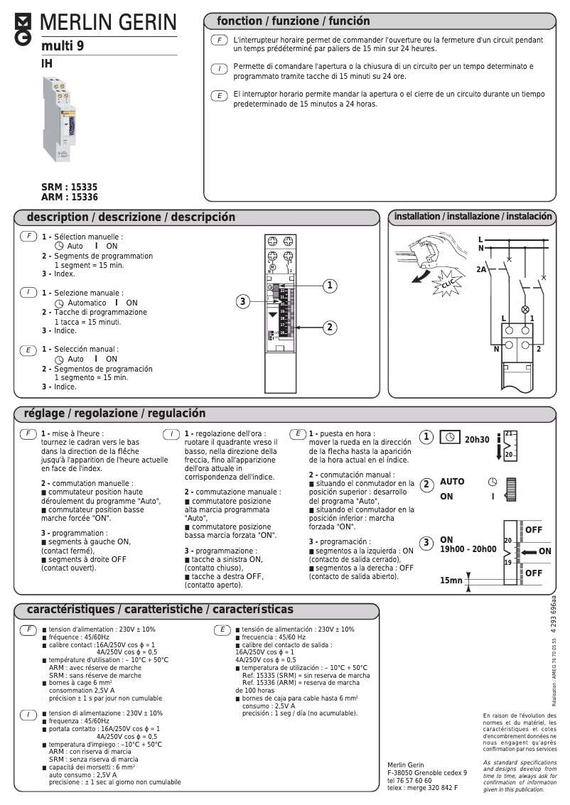 Página 1 del manual Manual de usuario Merlin Gerin Multi 9 IH