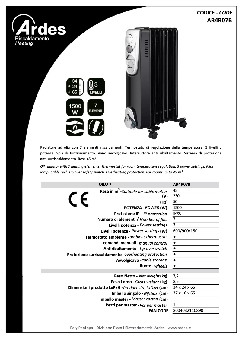 Image de la première page du manuel de l'appareil AR4R07B