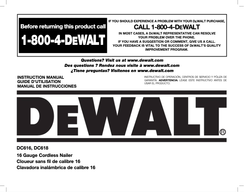Página 1 del manual Manual de usuario DeWalt DCB117