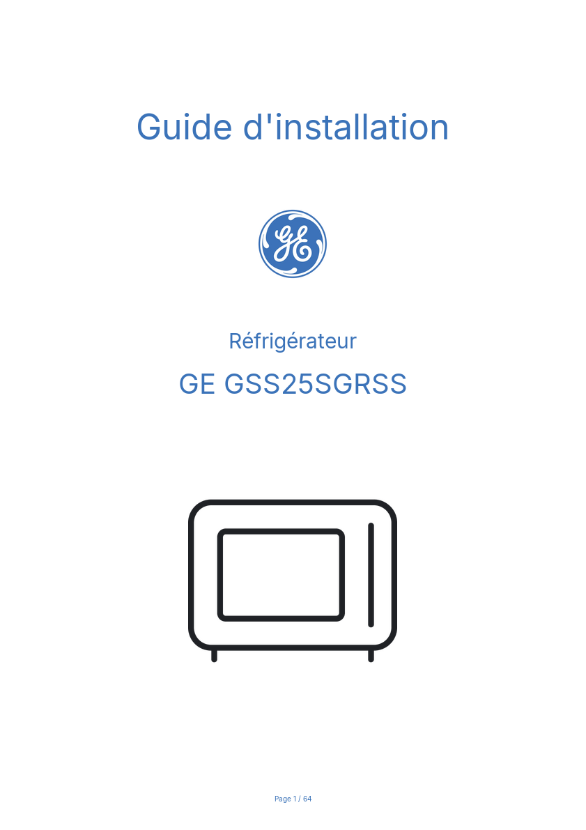 Image de la première page du manuel de l'appareil GSS25SGRSS