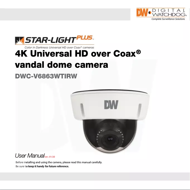 Page 1 de la notice Manuel utilisateur Digital Watchdog Star-Light Plus DWC-V6863WTIRW