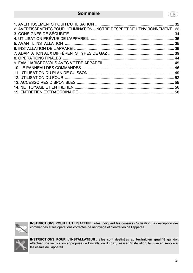 Page n°1 - Manuel utilisateur Smeg CB90SV