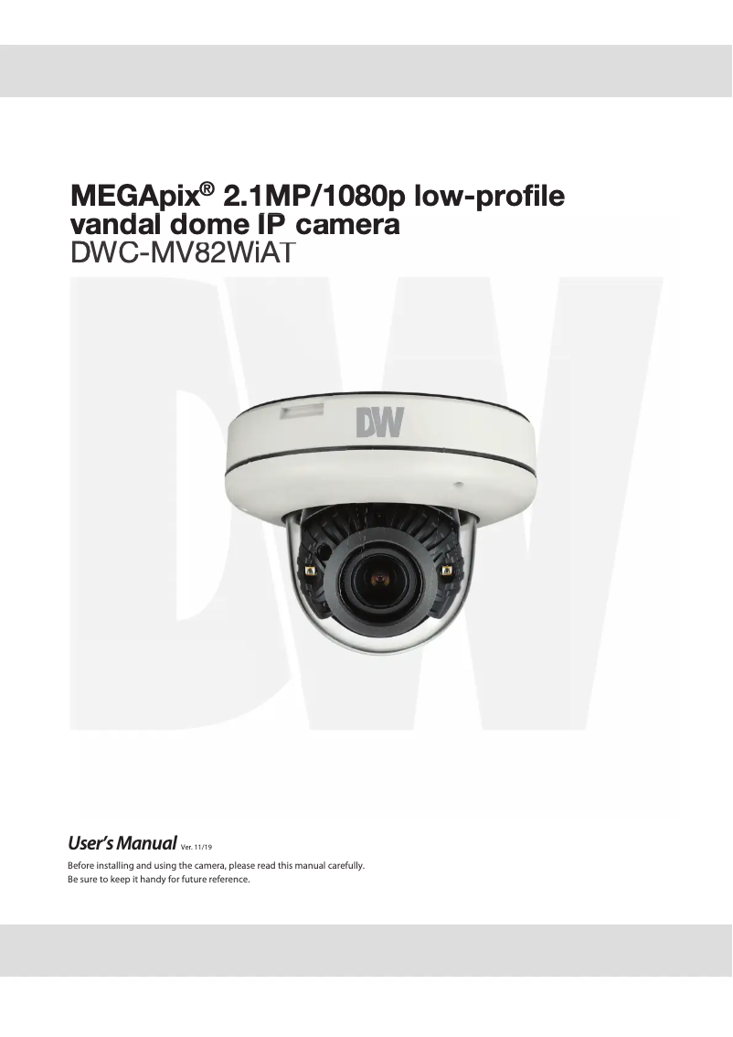 Image de la première page du manuel de l'appareil MegaPix DWC-MV82WiAT