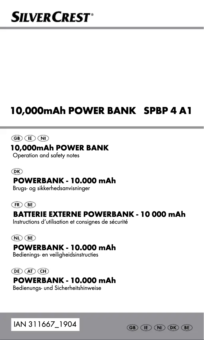 Página 1 del manual Manual de usuario SilverCrest SPBP 4 A1