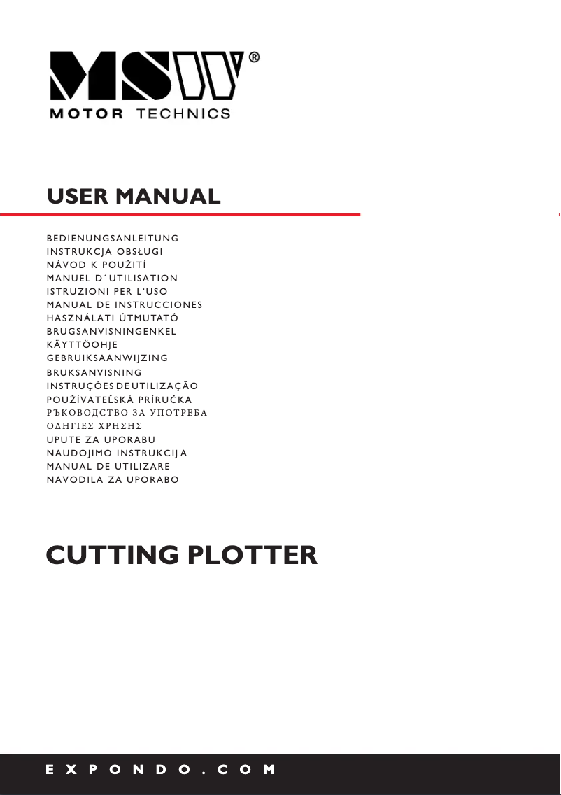Page n°1 - Manuel utilisateur MSW MSW-PLO-1350