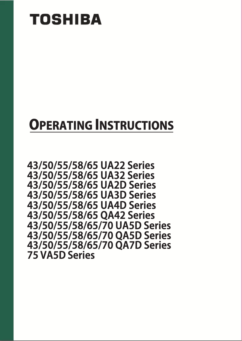 Page n°1 - Manuel utilisateur Toshiba 50QA7D63DG