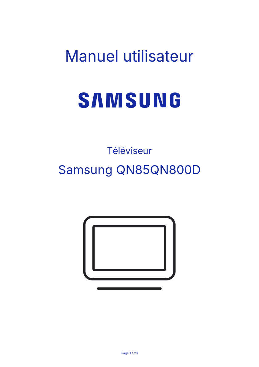 Image de la première page du manuel de l'appareil QN85QN800D