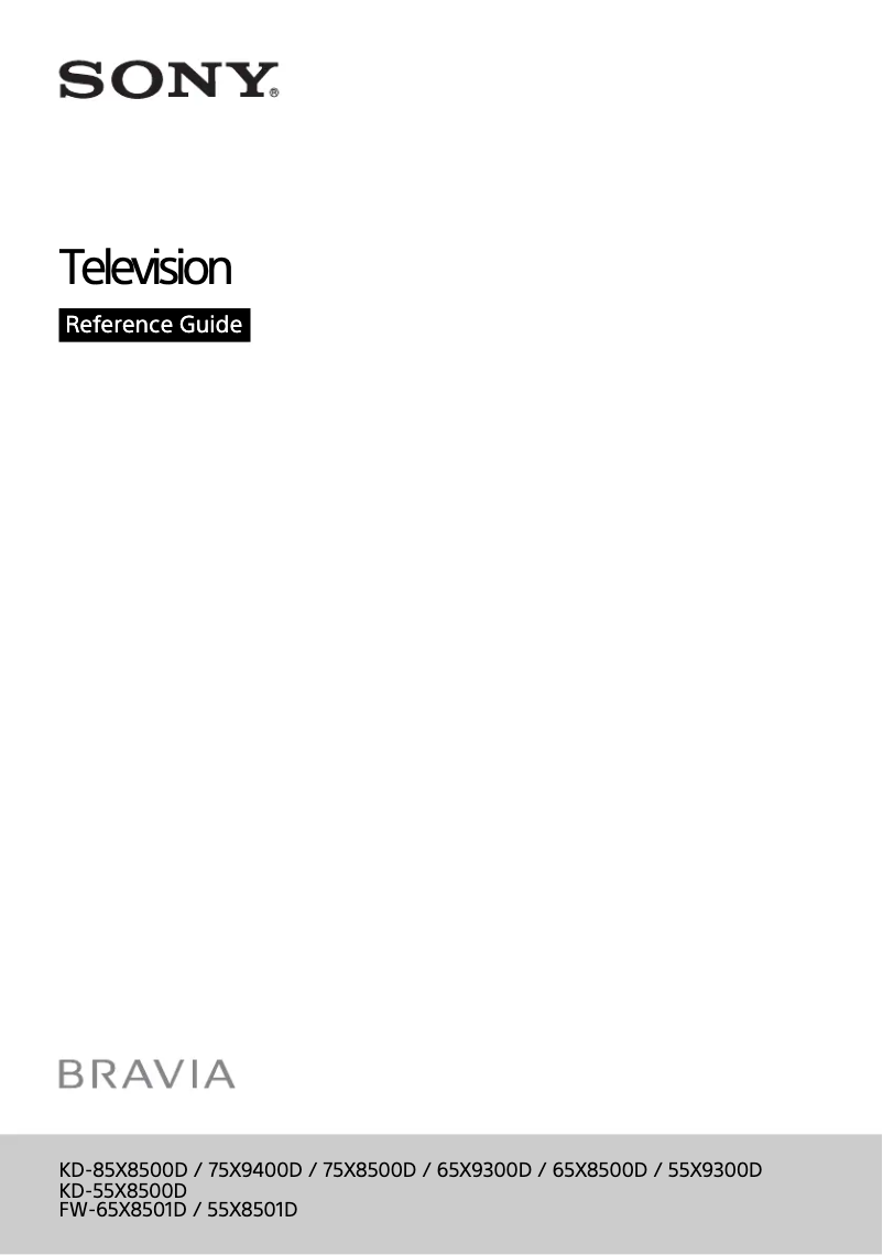 Page 1 de la notice Mode d'emploi Sony KD-85X8500D