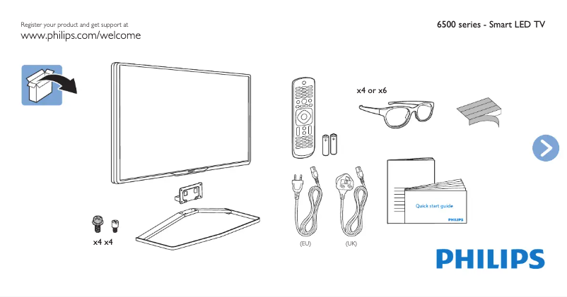 Page n°1 - Guide de démarrage rapide Philips 47PFT6569
