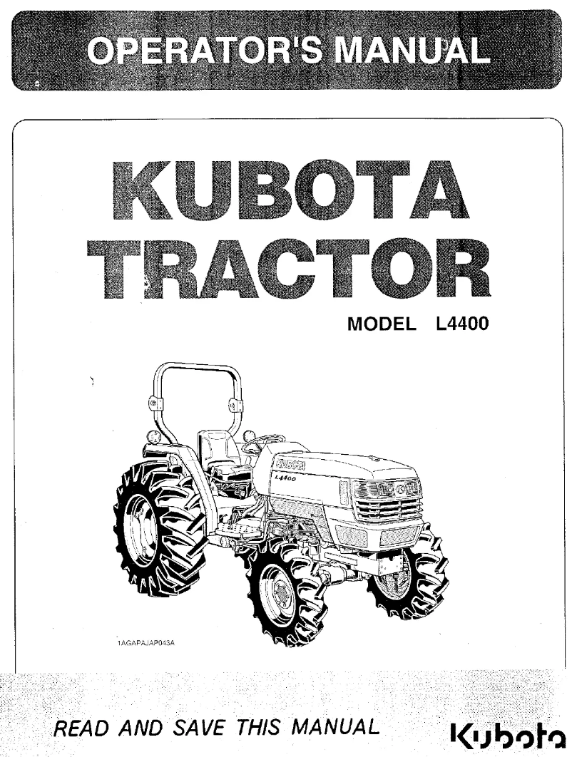 Page 1 de la notice Manuel utilisateur Kubota L4400
