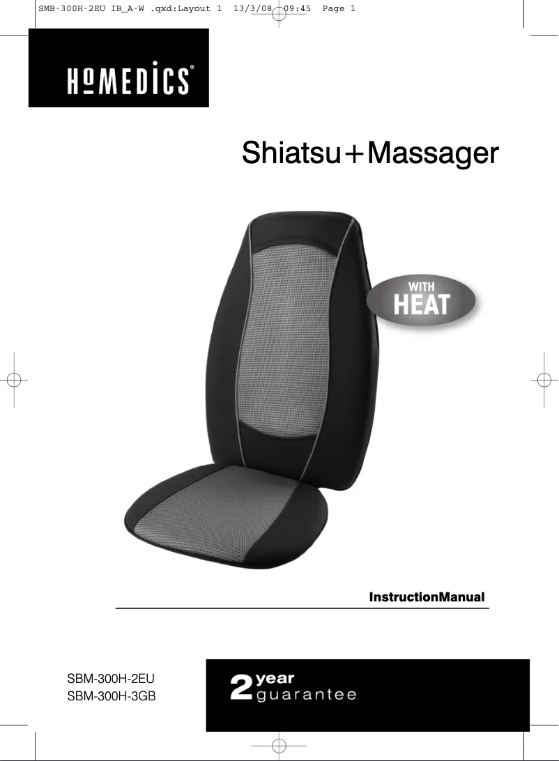 Page 1 de la notice Manuel utilisateur Homedics Shiatsu Plus Massager