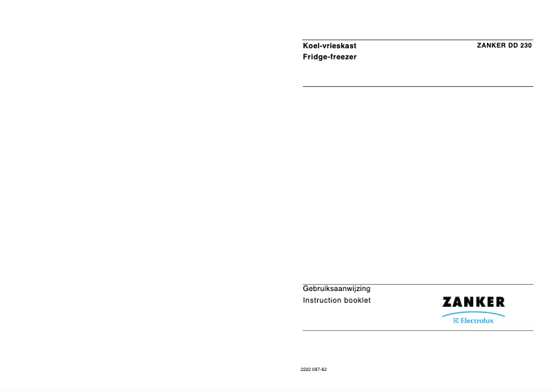 Page n°1 - Manuel utilisateur Zanker DD 230