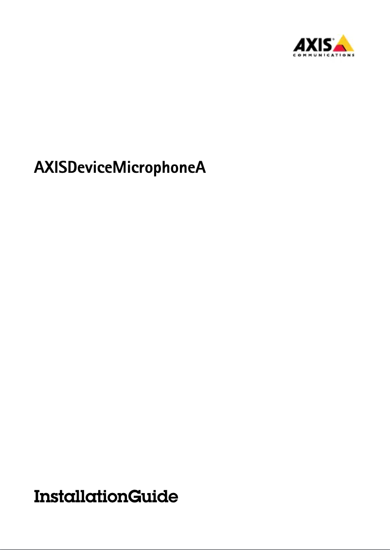 Page n°1 - Manuel utilisateur Axis Device Microphone A