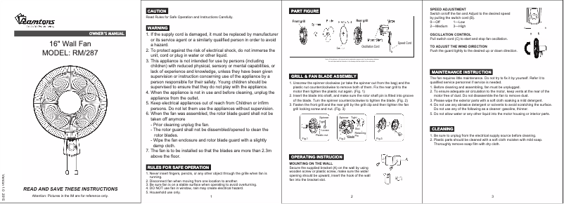 Page n°1 - Manuel utilisateur Ramtons RM/287