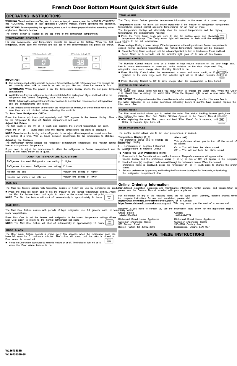 Image de la première page du manuel de l'appareil WRFF5333PV