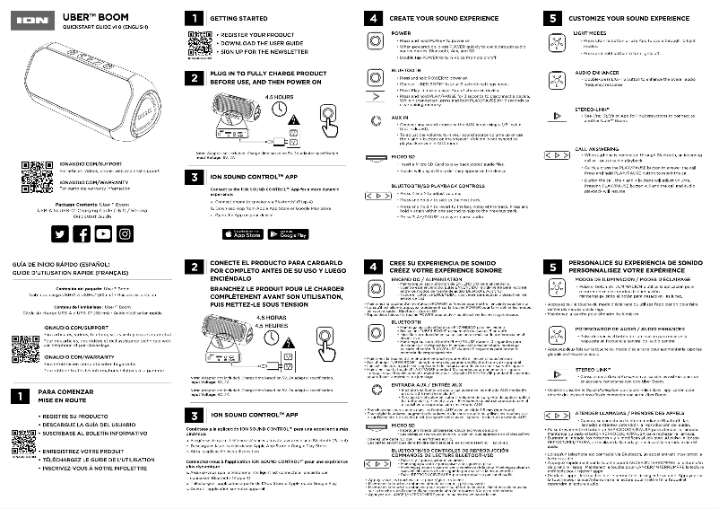Page n°1 - Guide de démarrage rapide ION Uber Boom