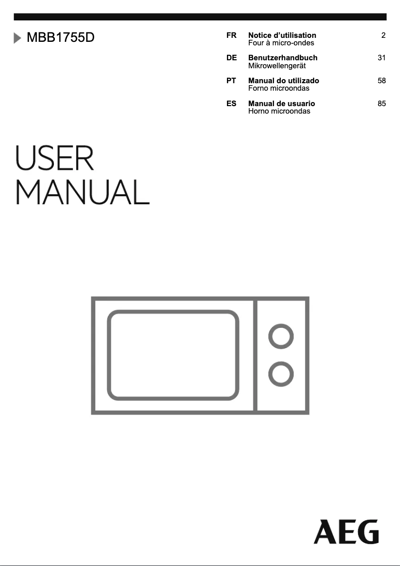 Página 1 del manual Manual de usuario AEG MBB1755D-M